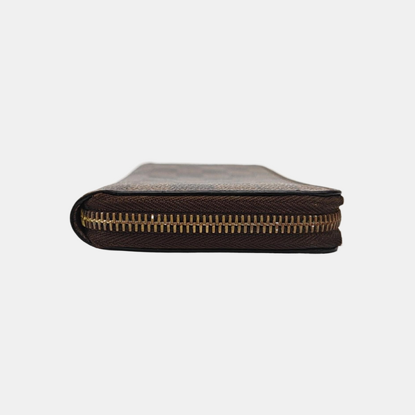 ZIPPY Damier Ebene Coated Canvas Brown Wallet