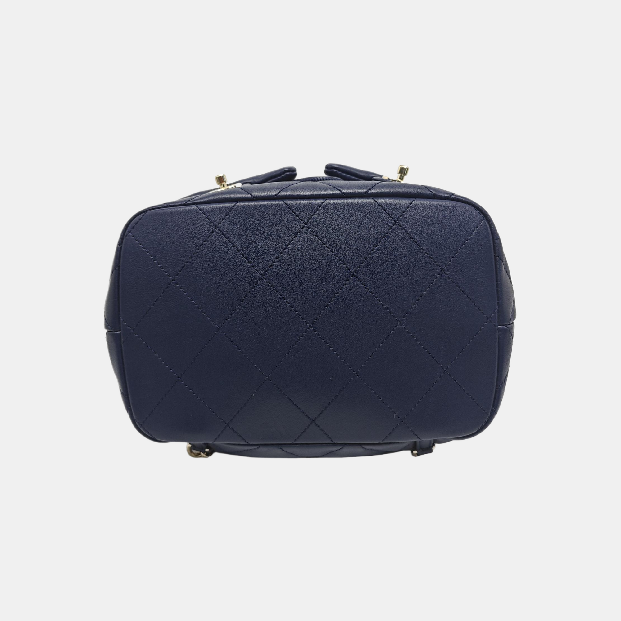 Quilted Calfskin Small Blue