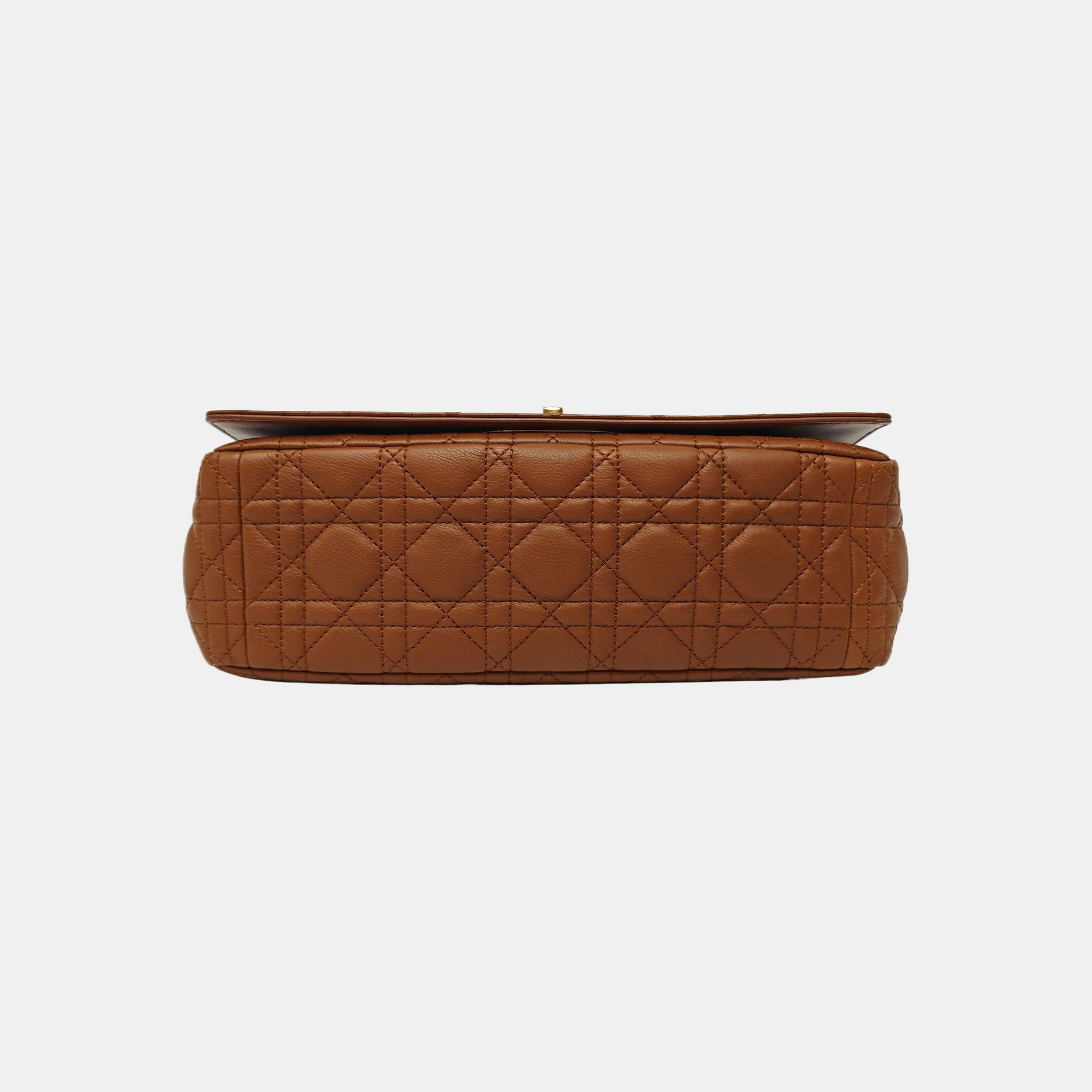Dior Caro Large Quilted Calfskin Brown