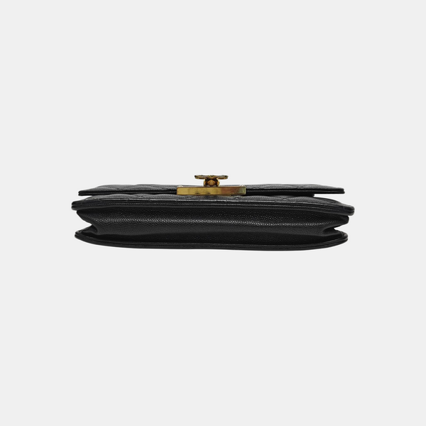 DOUBLE CC WOC Quilted Grained Calfskin Black