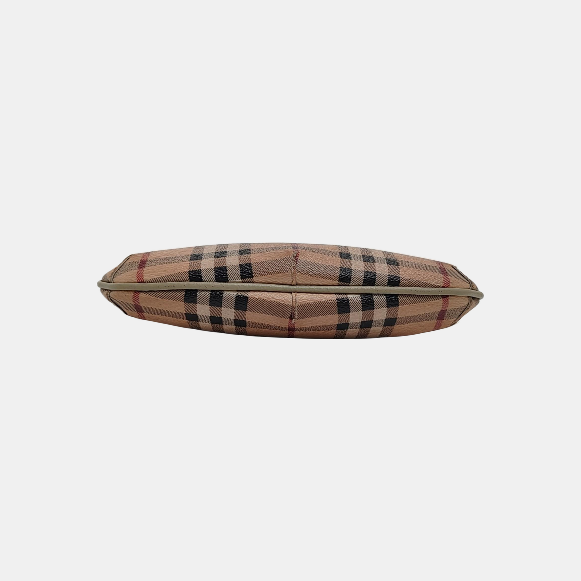 Coated Canvas Clutch Beige