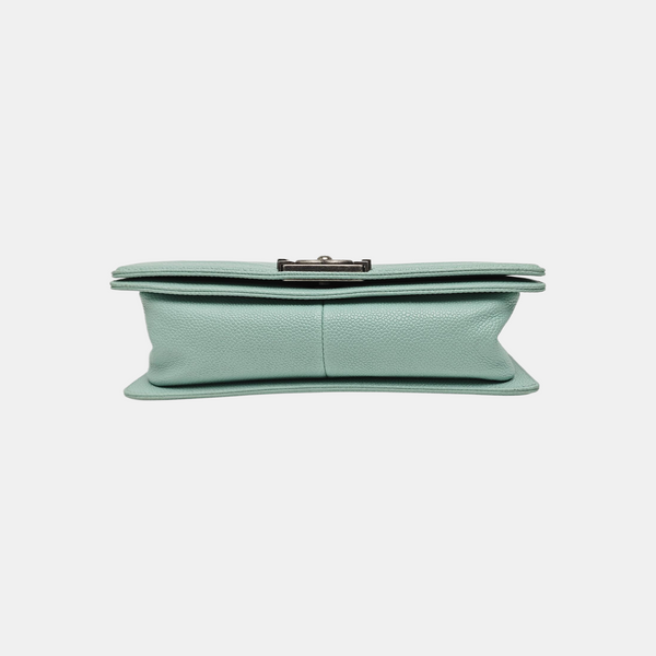 BOY CHANEL Medium Chevron Grained Calfskin Blue