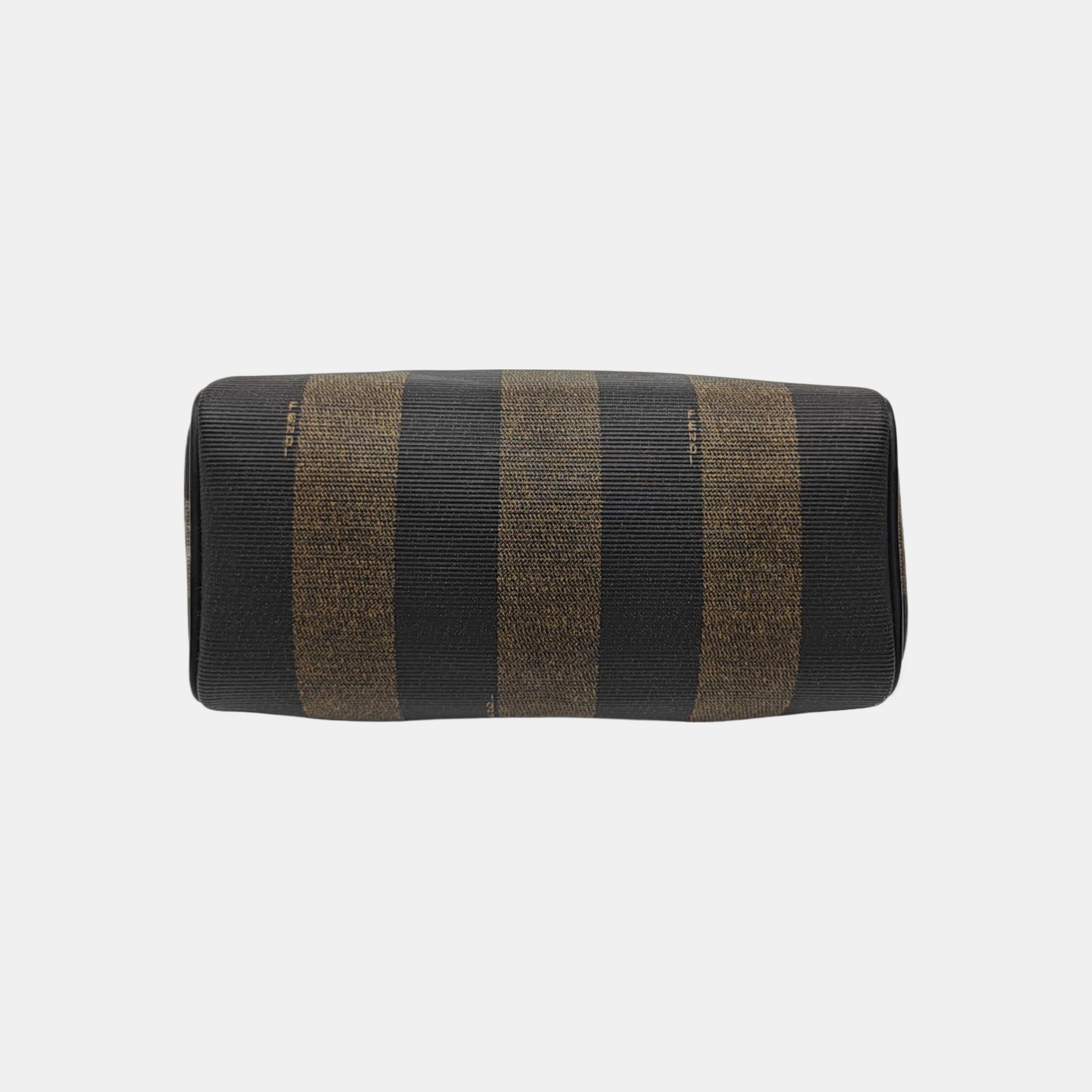 Coated Canvas Shoulder Bag Brown