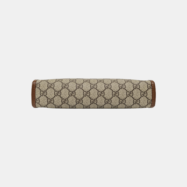 Monogram Coated Canvas Clutch Beige