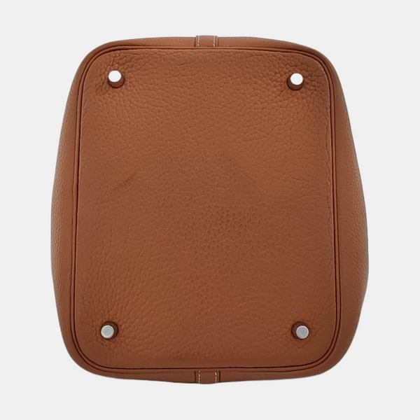 Authenticated pre-owned  Picotin Lock 22 Clemence Brown - Bucket Bag at Looply