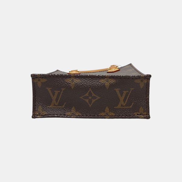 SAC PLAT Mini Monogram Coated Canvas Brown