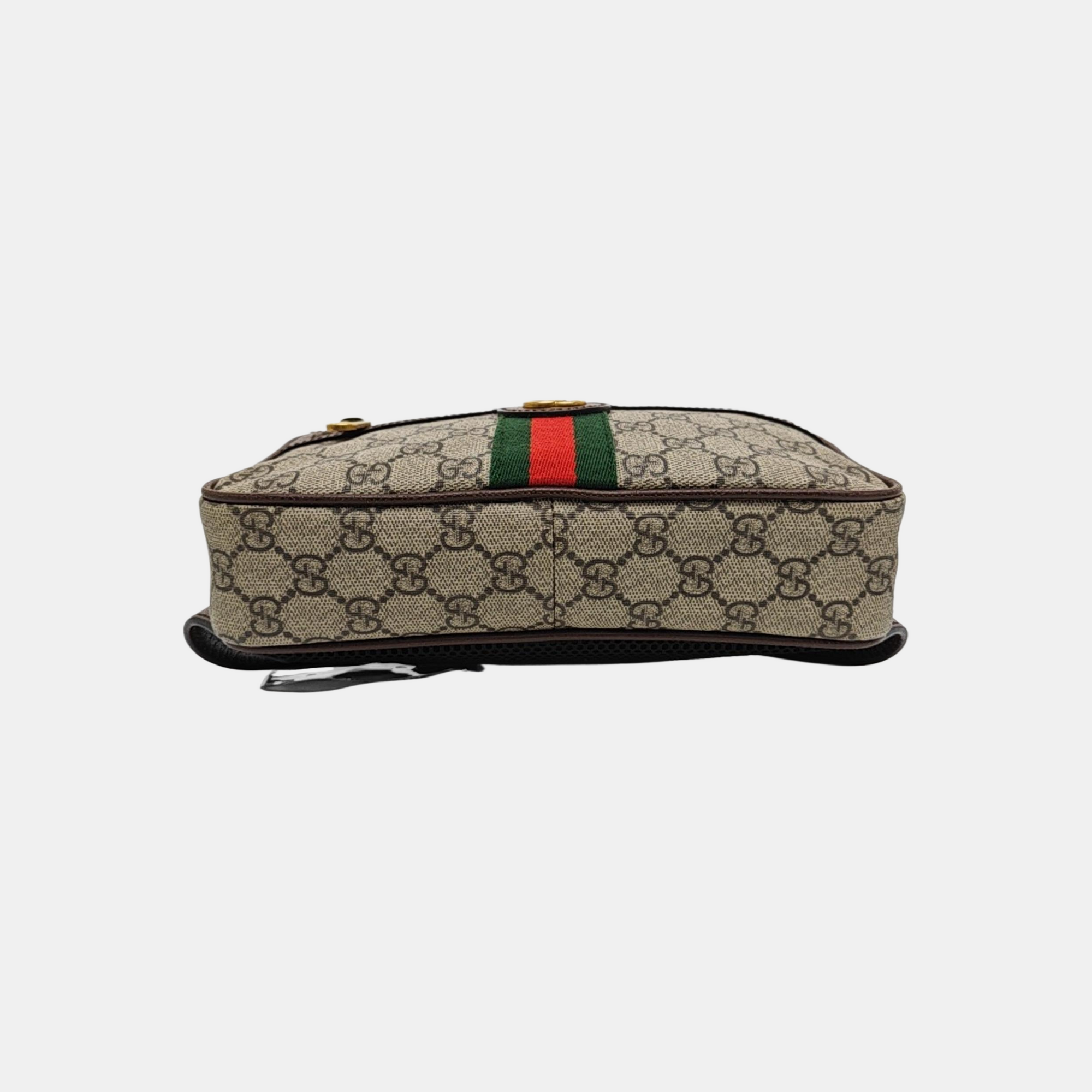 Ophidia Small Monogram Coated Canvas Beige