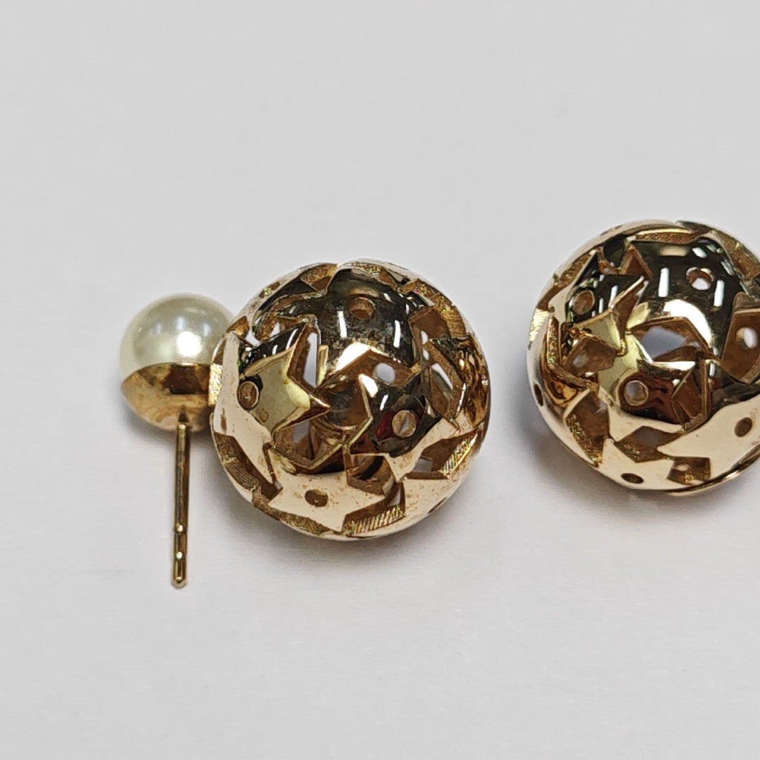 Faux Pearl White Stud Earrings