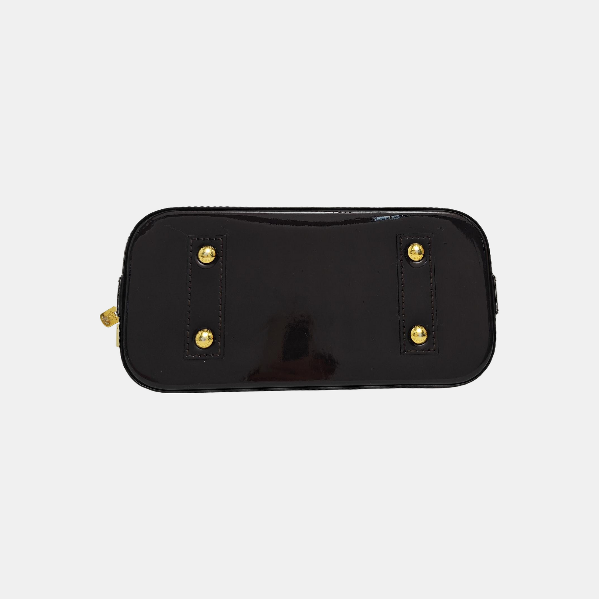 ALMA BB Monogram Patent Leather Brown