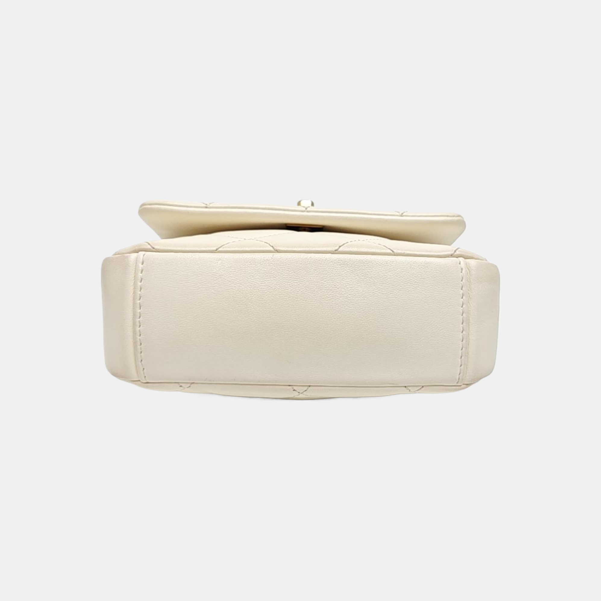 Quilted Calfskin Shoulder Bag White