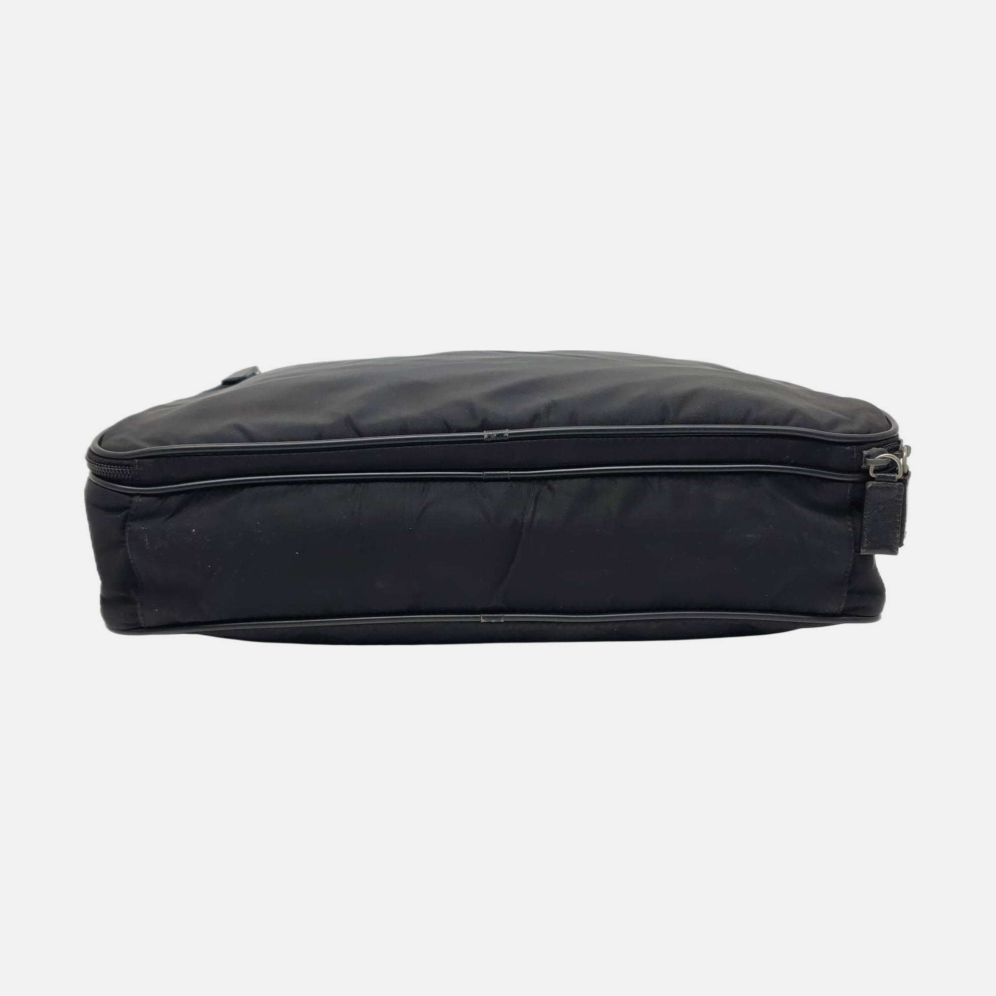 Nylon Top Handle Bag Black