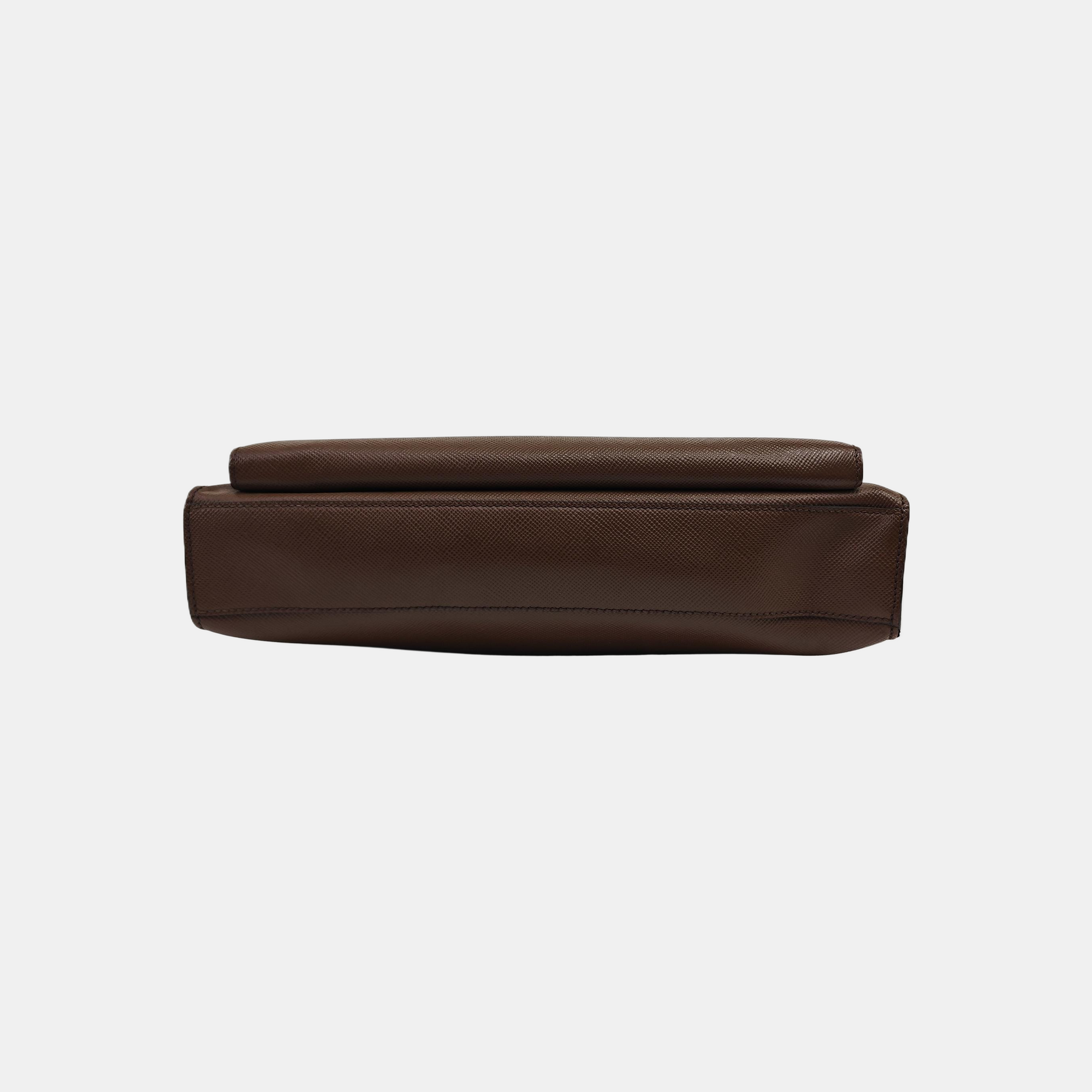 Saffiano Calfskin Tote Bag Brown