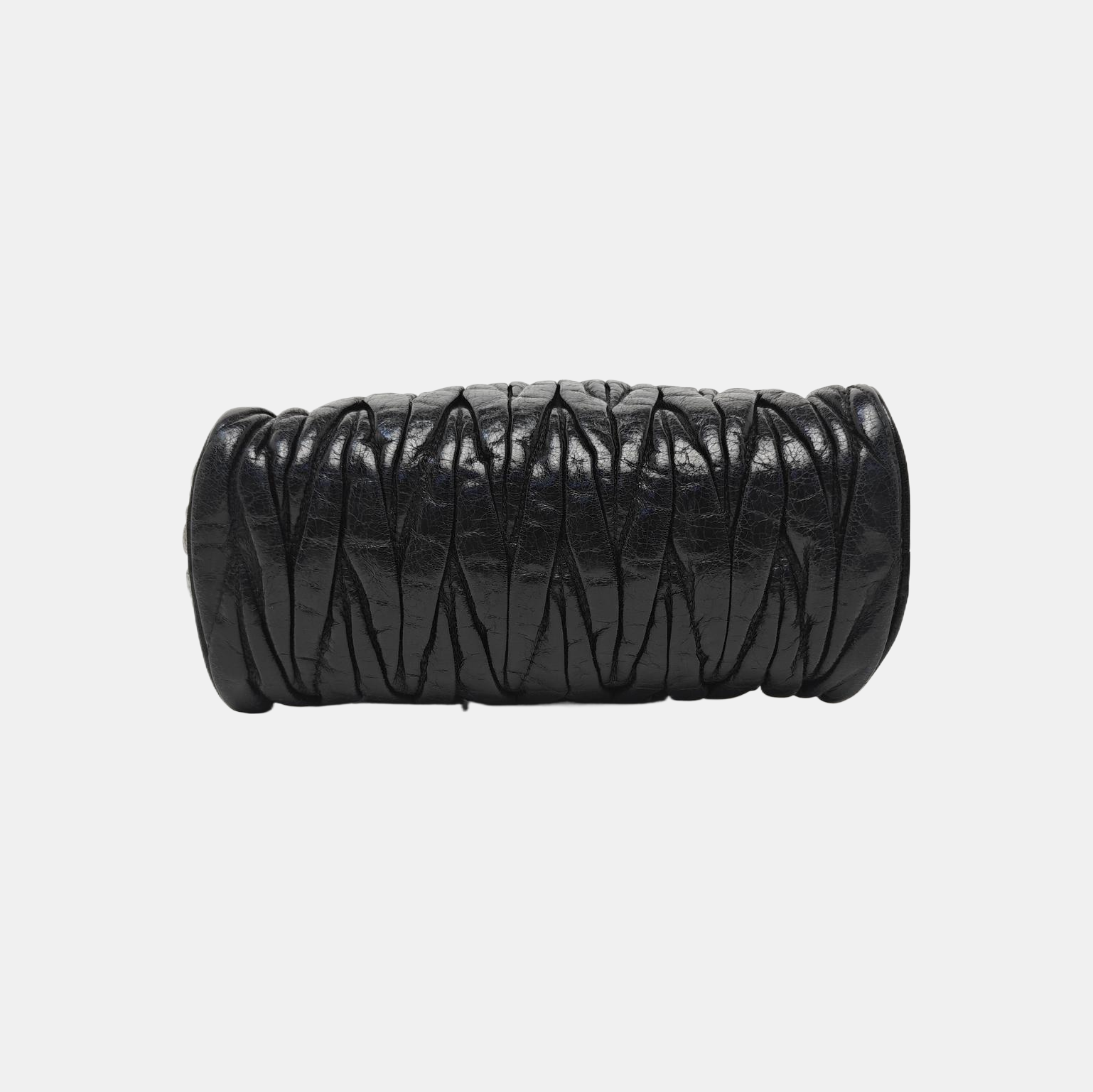 Quilted Lambskin Top Handle Bag Black