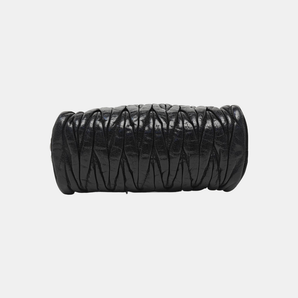 Quilted Lambskin Top Handle Bag Black