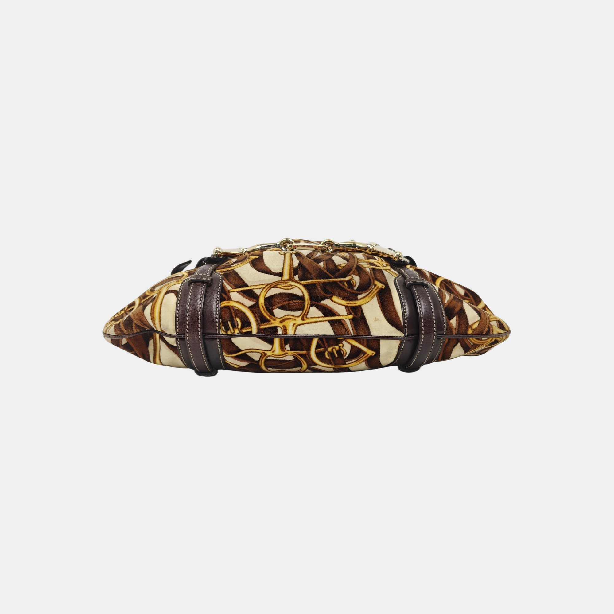 Fabric Top Handle Bag Brown