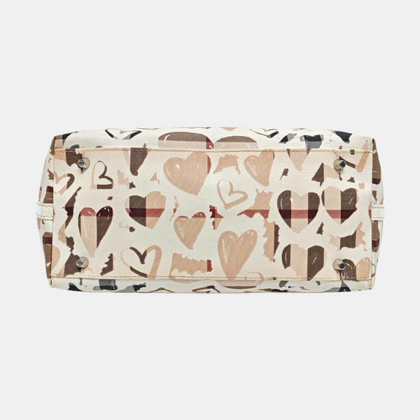 Coated Canvas Top Handle Bag White