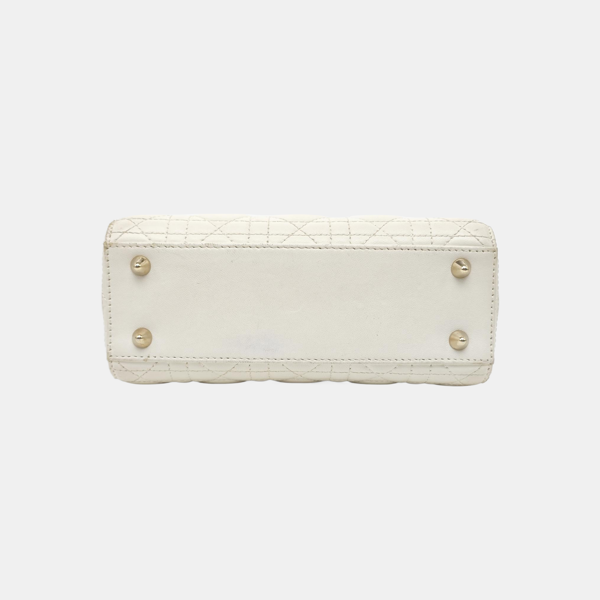 Lady Dior Small Cannage Lambskin White