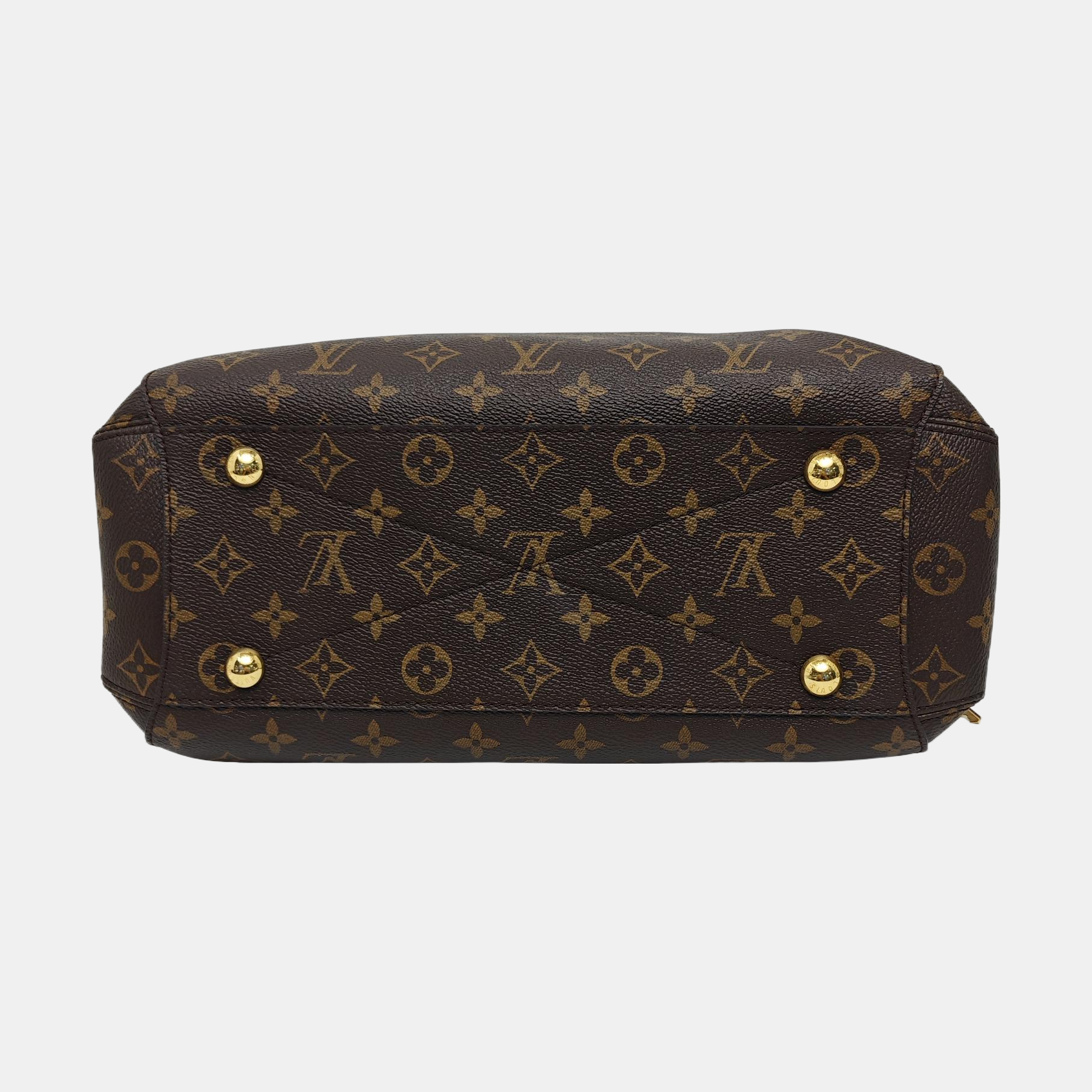 MONTAIGNE MM Monogram Coated Canvas Brown