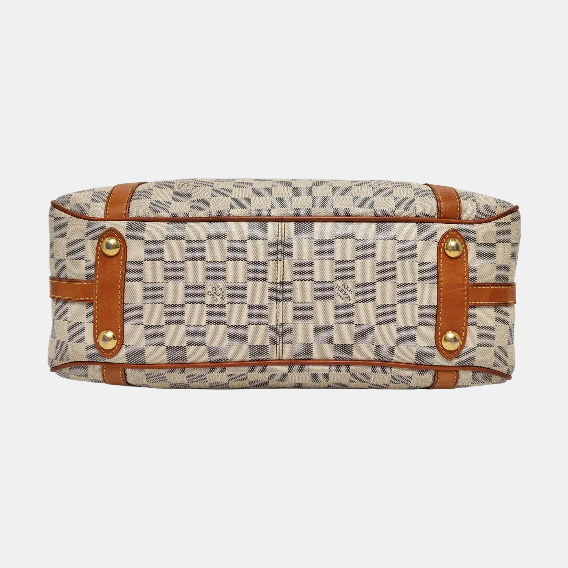 STRESA PM Damier Azur Coated Canvas White