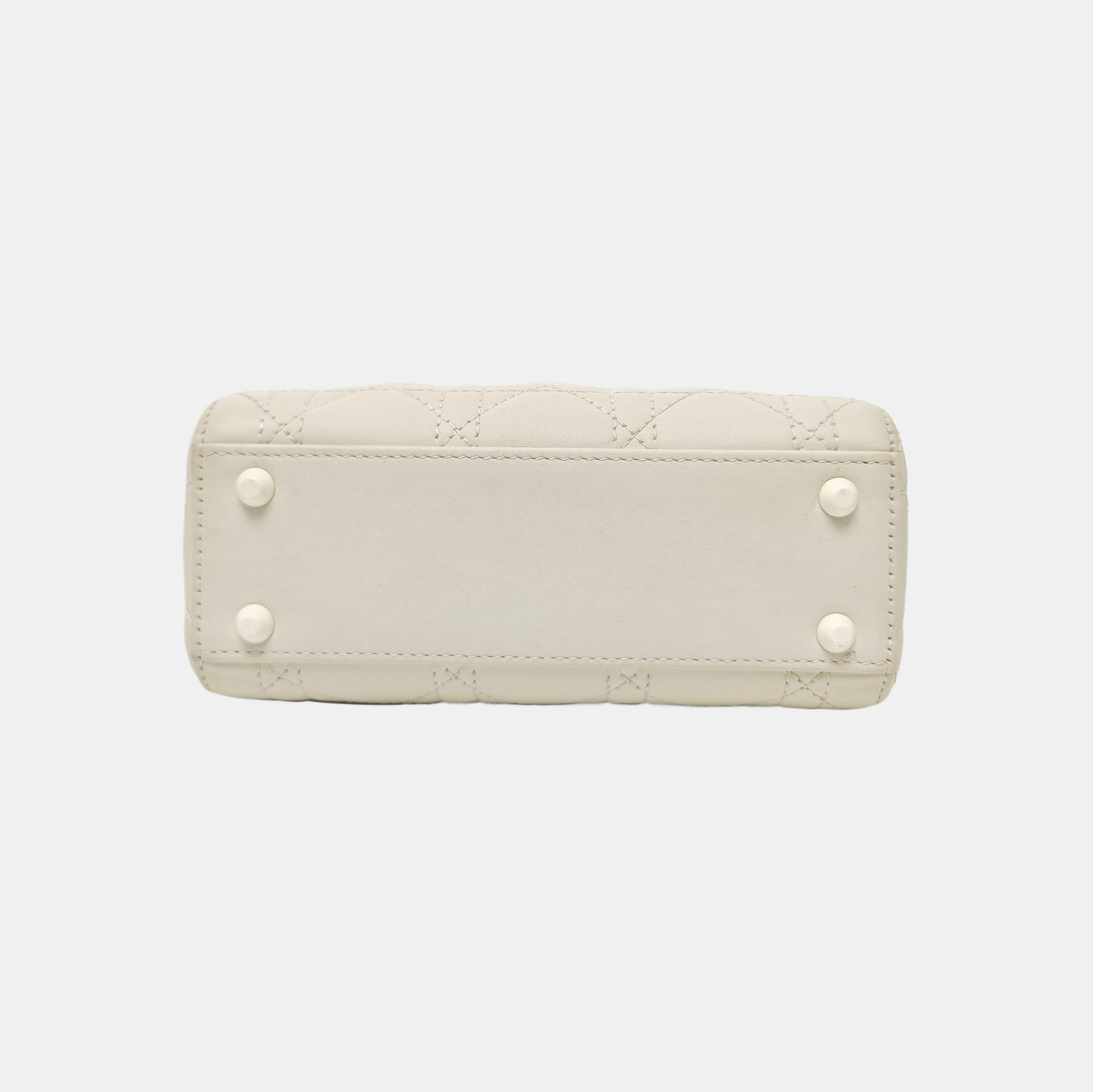 Lady Dior Mini Cannage Lambskin White