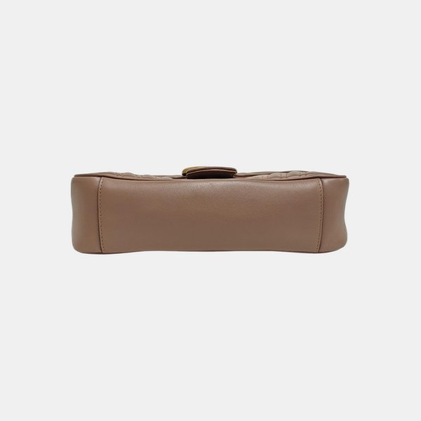 GG Marmont Medium Quilted Calfskin Beige