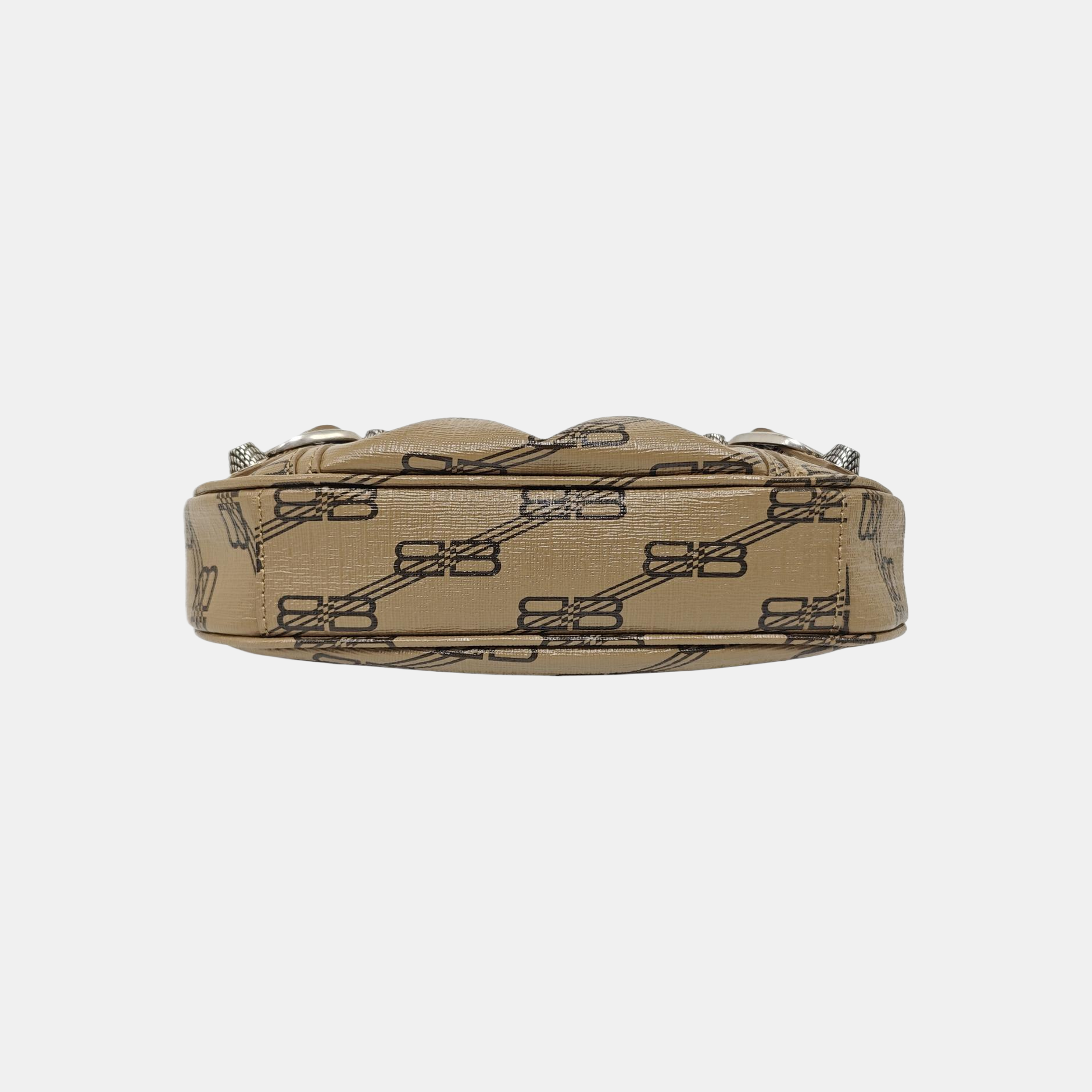 Le Cagole Mini Coated Canvas Brown
