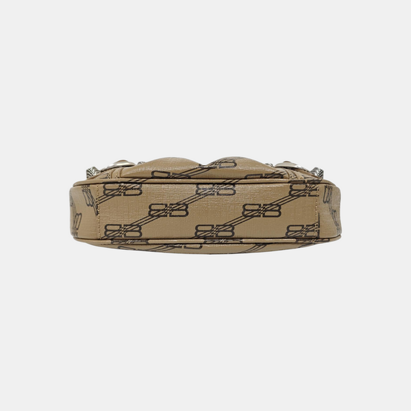 Le Cagole Mini Coated Canvas Brown