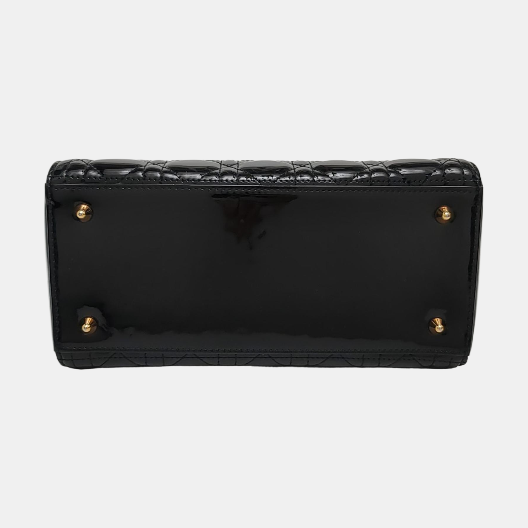Lady Dior Medium Cannage Patent Leather Black