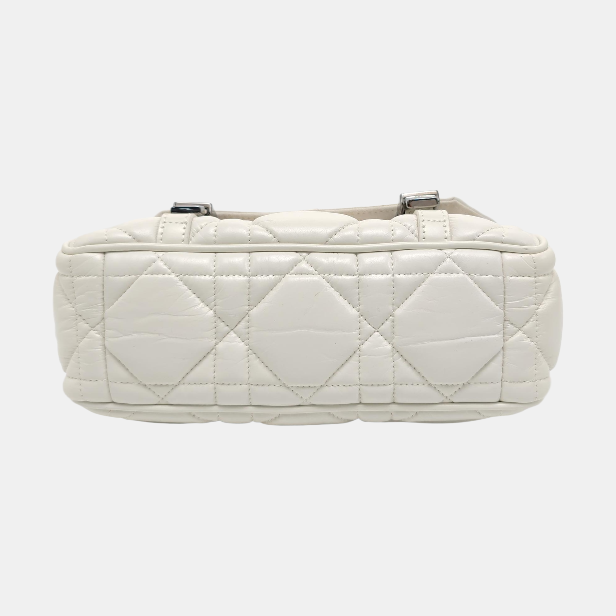 Authenticated pre-owned  Diorcamp Small Cannage Calfskin White - Shoulder Bag at Looply