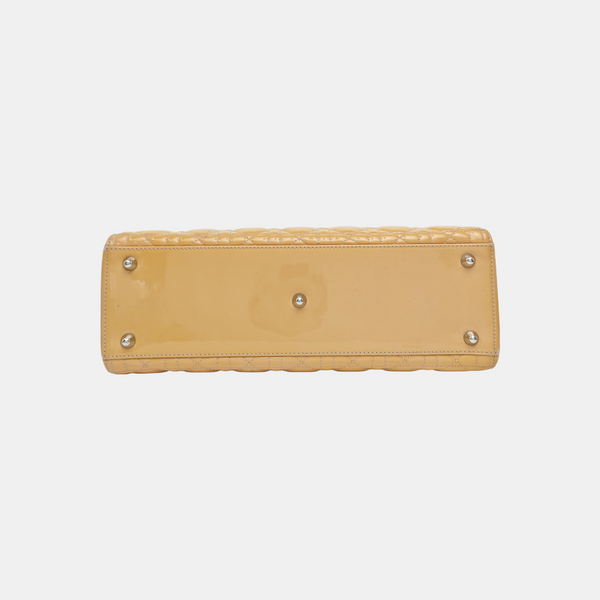 Lady Dior Large Cannage Patent Lambskin Yellow