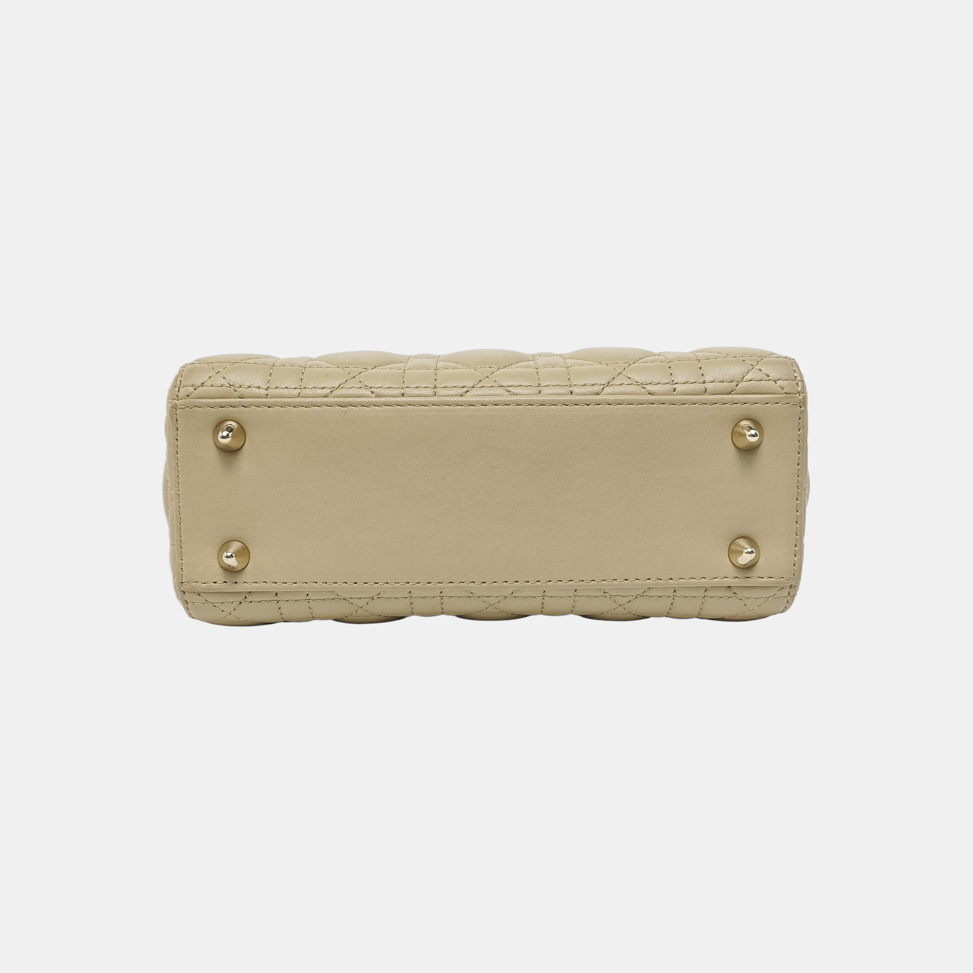 Lady Dior Small Cannage Lambskin Beige
