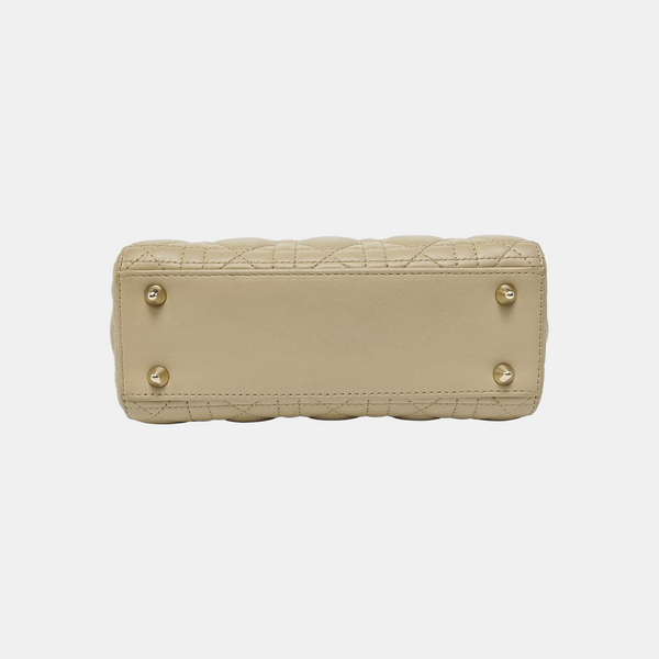 Lady Dior Small Cannage Lambskin Beige