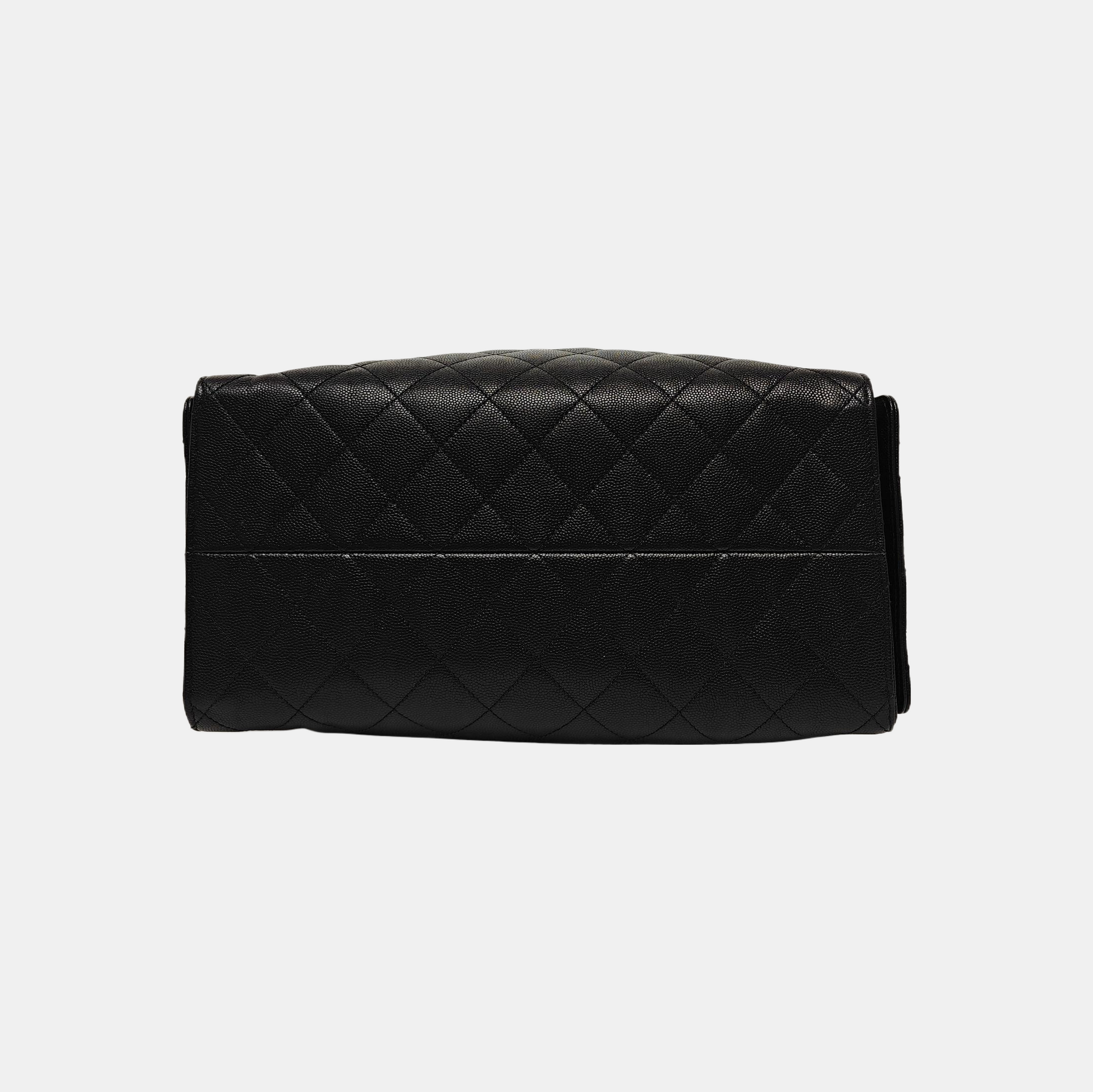 CHANEL 25 Medium Quilted Grained Calfskin Black
