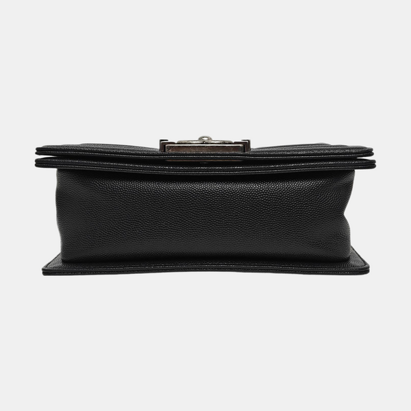BOY CHANEL Small Quilted Grained Calfskin Black