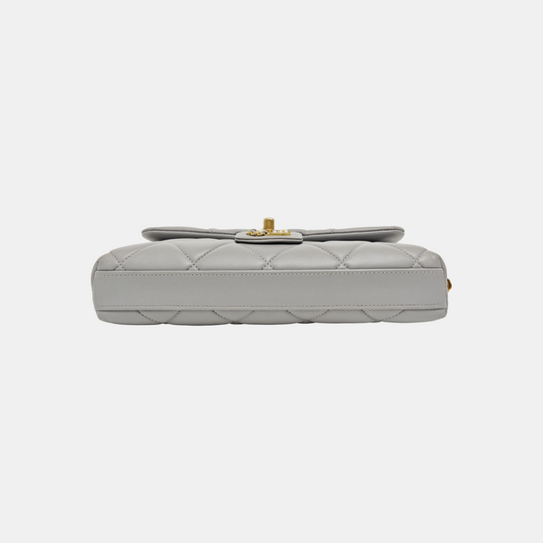 CLASSIC FLAP Small Quilted Lambskin Gray