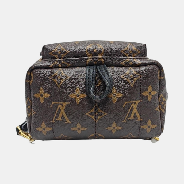 Authenticated pre-owned  PALM SPRINGS Mini Monogram Coated Canvas Brown - Backpack at Looply