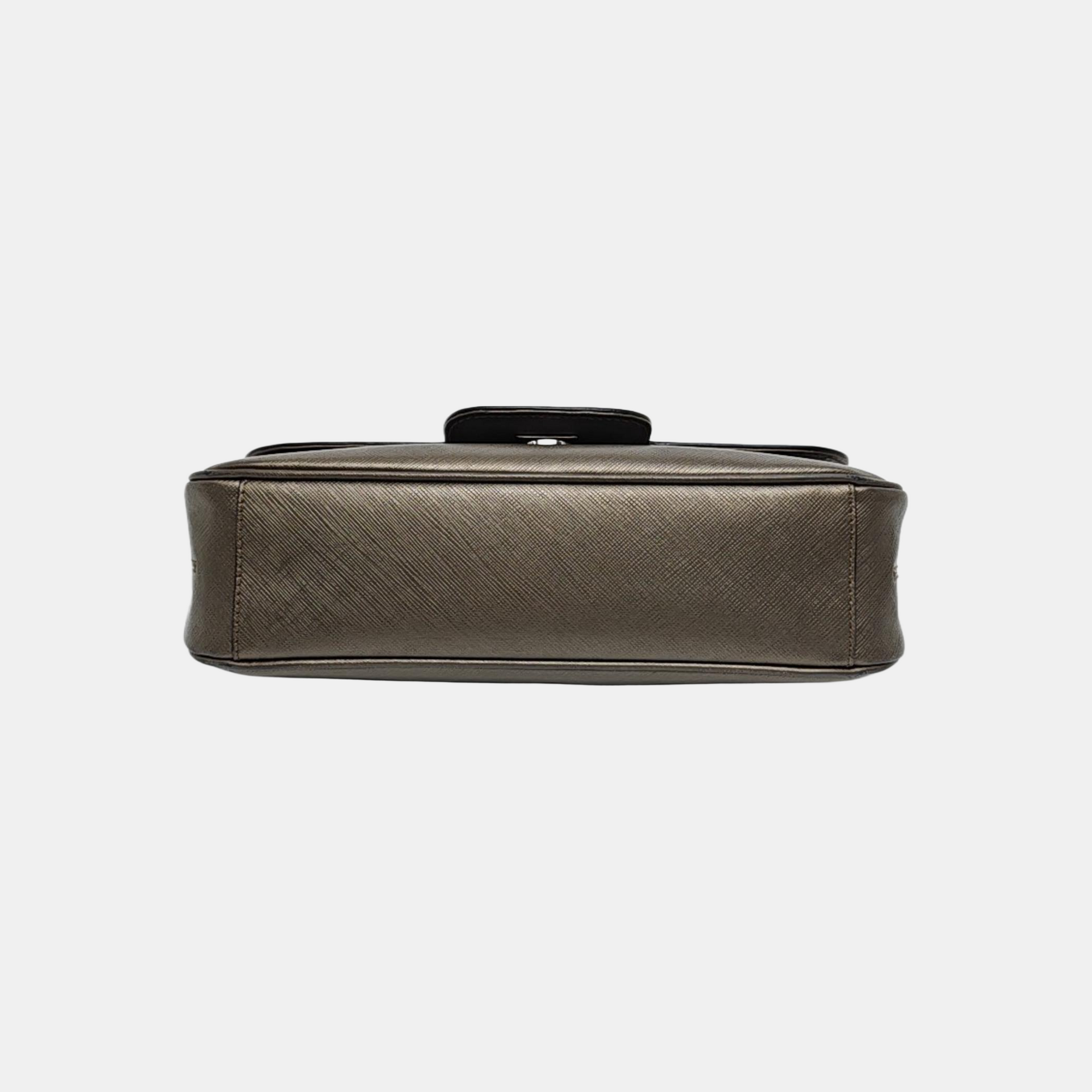Calfskin Top Handle Bag Gray