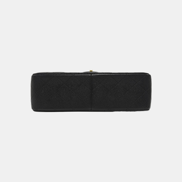 CLASSIC FLAP Jumbo Quilted Grained Calfskin Black