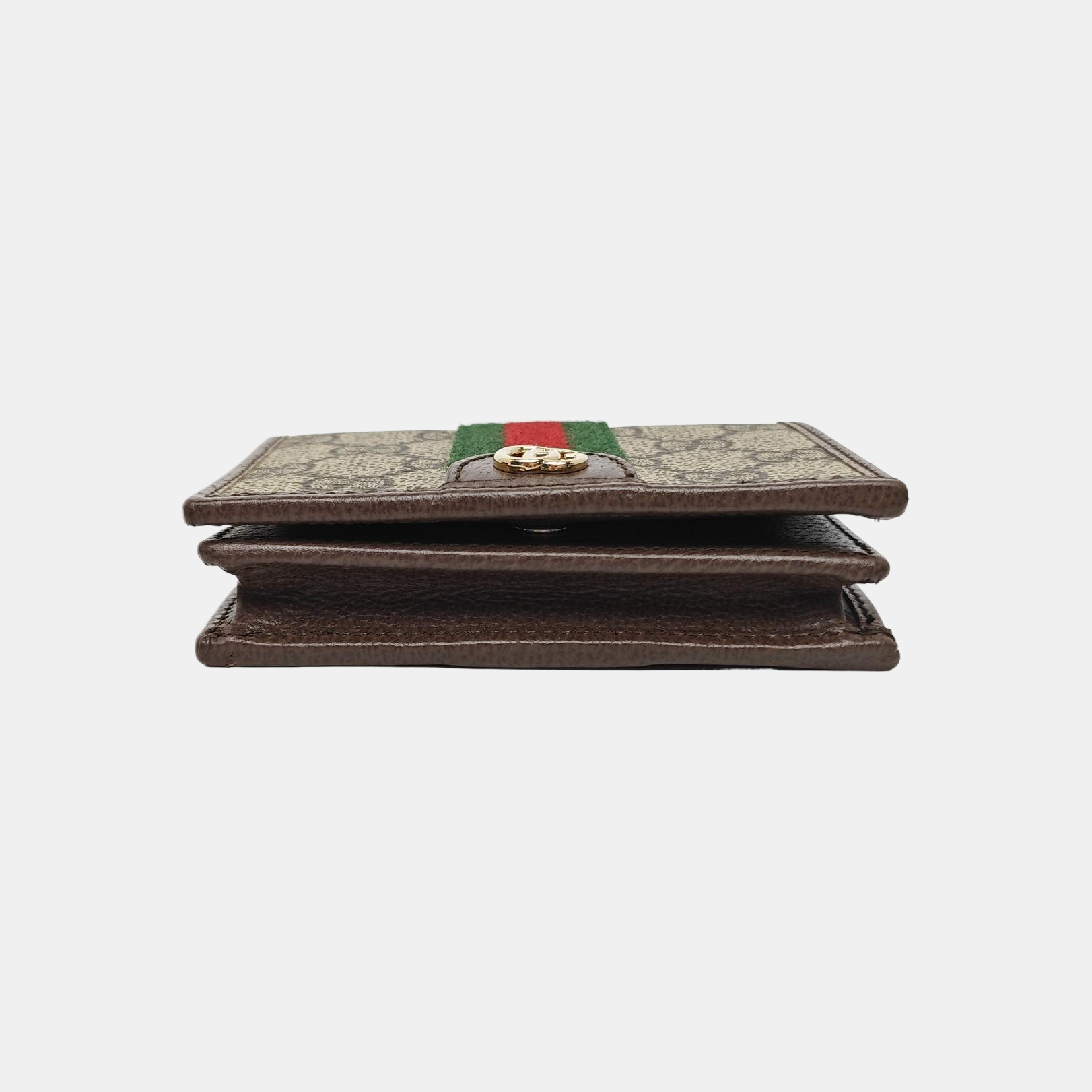 Ophidia Mini Monogram Coated Canvas Brown Card Holder