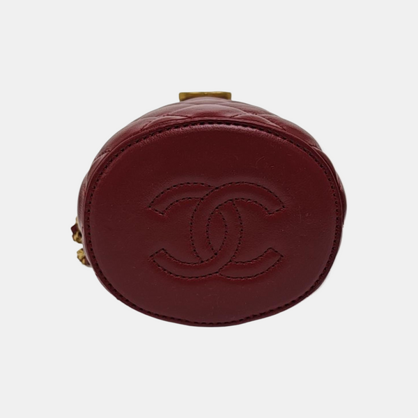 CROWN BOX VANITY Quilted Lambskin Red