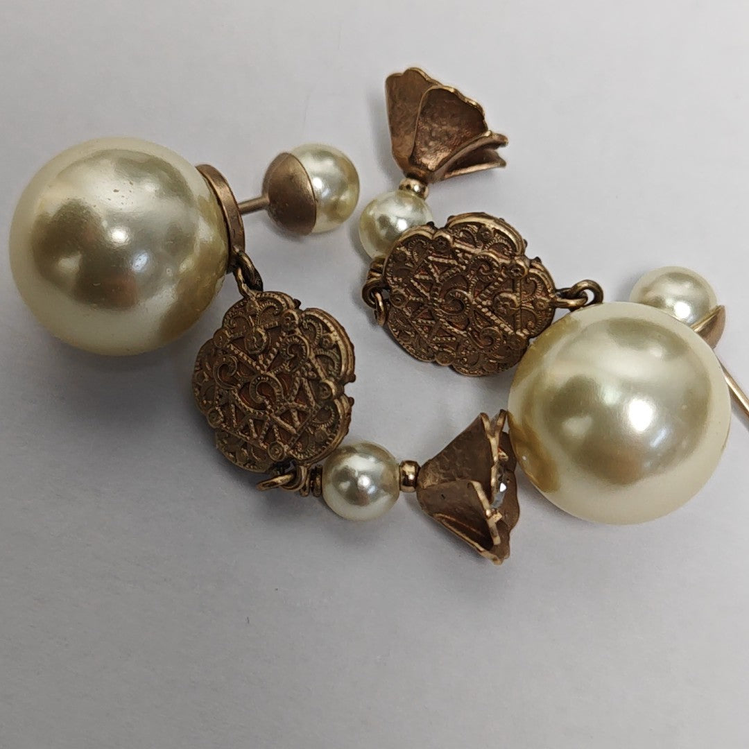 Metal White Stud Earrings