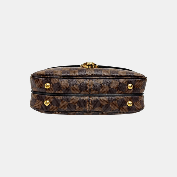 CLAPTON Damier Ebene Coated Canvas Brown