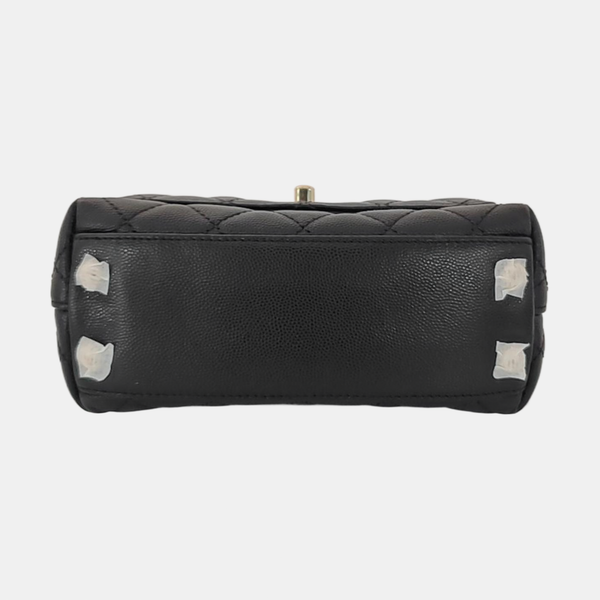COCO HANDLE Mini Quilted Grained Calfskin Black