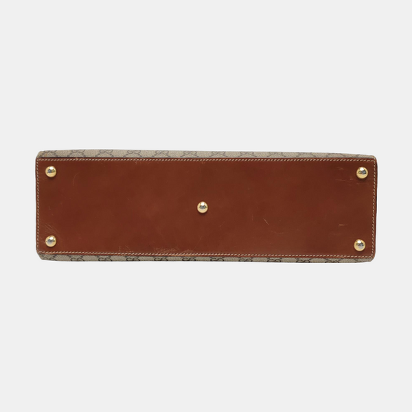 Padlock Medium Monogram Coated Canvas Beige