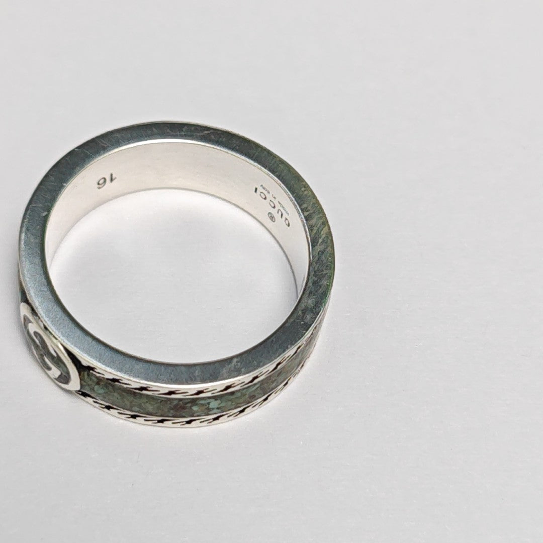 Interlocking G 925 Sterling Silver Ring HK 16