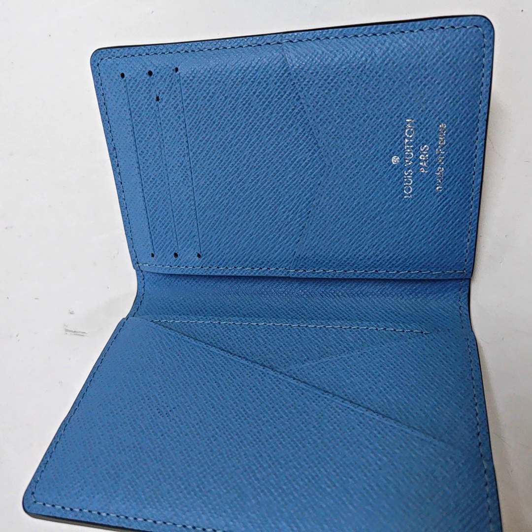 Monogram Coated Canvas Blue Card Holder
