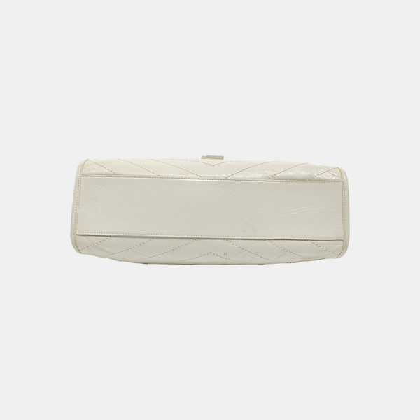 NIKI Medium Chevron Calfskin Beige