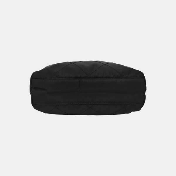 Quilted Nylon Shoulder Bag Black