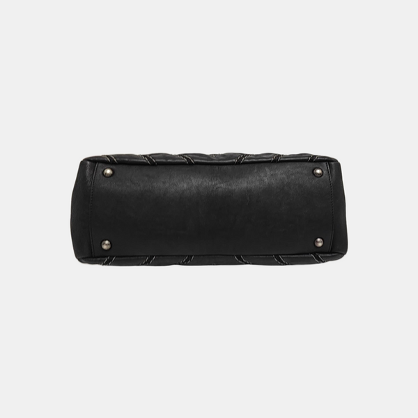 Quilted Calfskin Shoulder Bag Black
