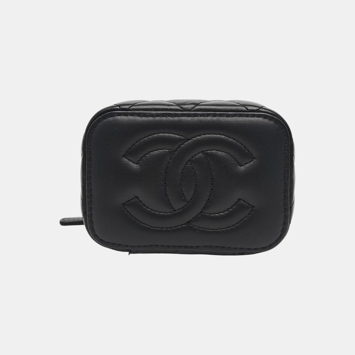 VANITY CASE Mini Quilted Lambskin Black